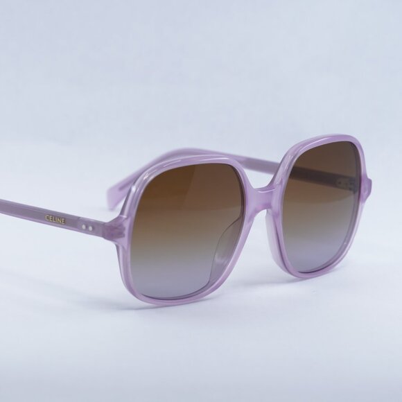 ?️ New Celine CL40244U 78F Sunglasses - Shiny Opal Lilac Frame, Brown Lenses main image 3